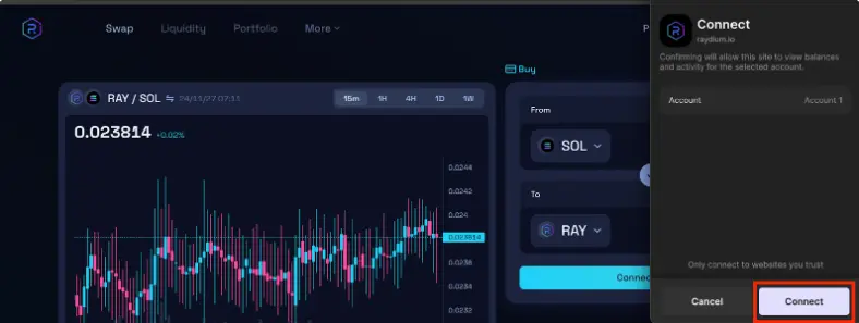 ریدیوم چیست؟ + آشنایی با صرافی غیرمتمرکز Raydium | بلاگ آریومکس اتصال کیف پول به ریدیوم