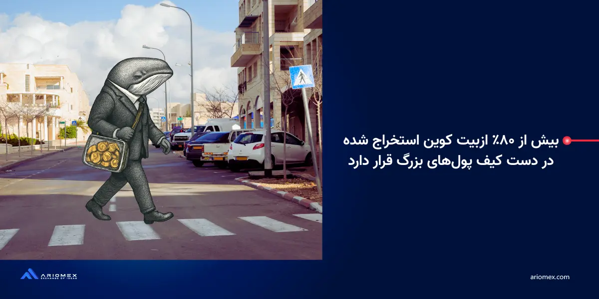 بیش از ۸۰٪ از بیت کوین استخراج شده در دست کیف پول‌های بزرگ قرار دارد